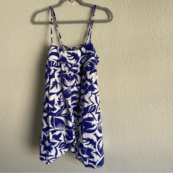 Madewell Lightestspun Tie-Back Cover-Up Romper in Tropicale Floral - Picture 3 of 7